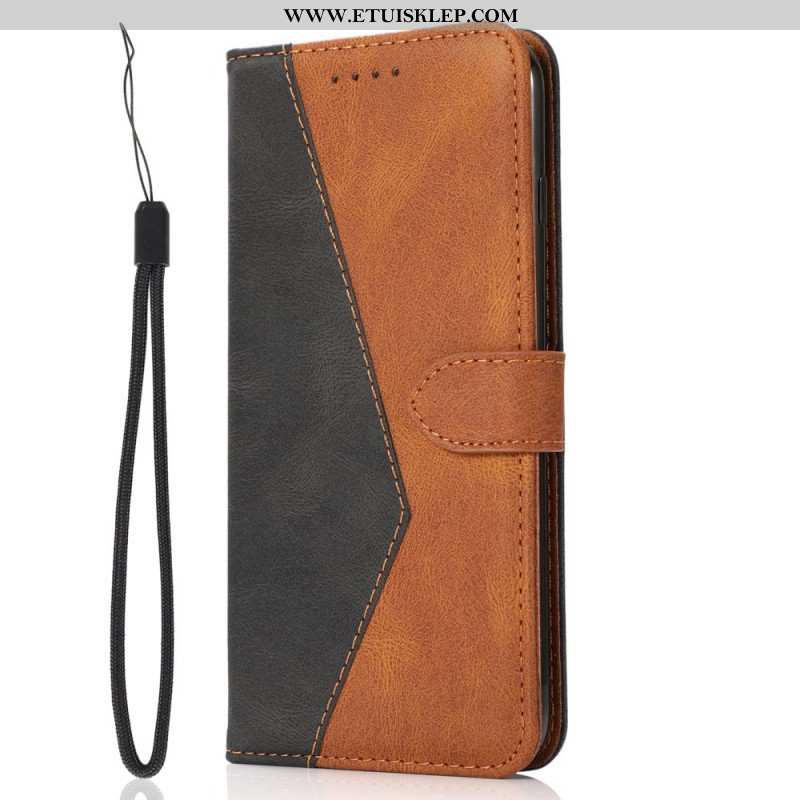 Etui Folio do Samsung Galaxy M12 / A12 Dwukolorowa Trójkątna Sztuczna Skóra